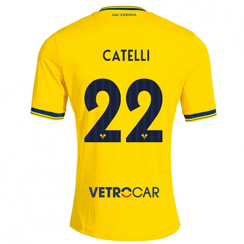 Danxen Bambino Maglia Anna Catelli #22 Giallo Rosso Kit Gara Away 2026/27 Maglietta