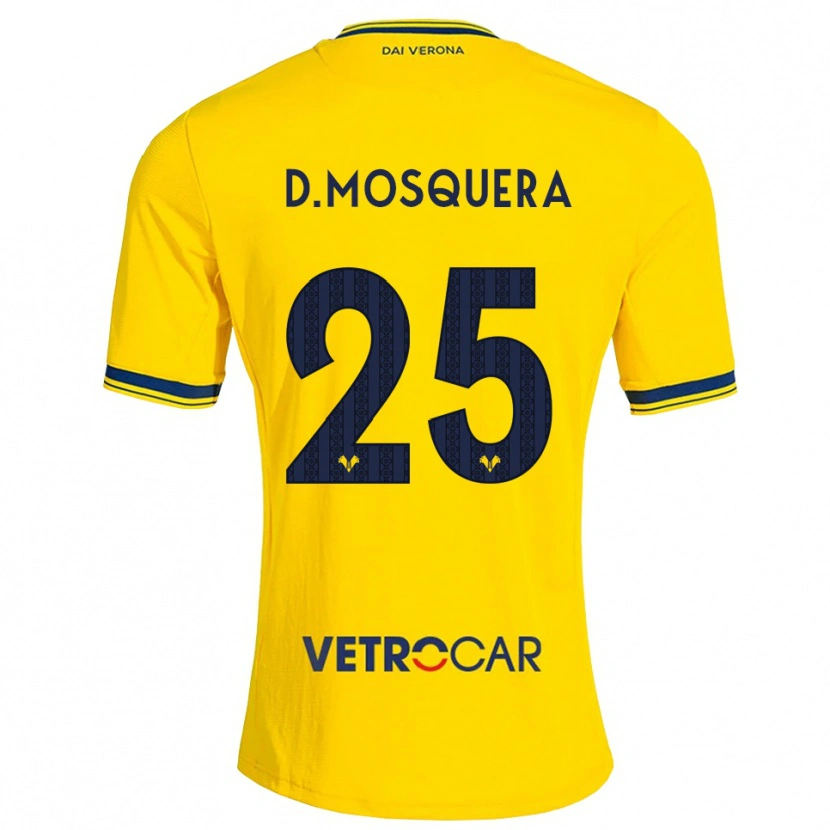 Danxen Bambino Maglia Daniel Mosquera #25 Giallo Rosso Kit Gara Away 2026/27 Maglietta