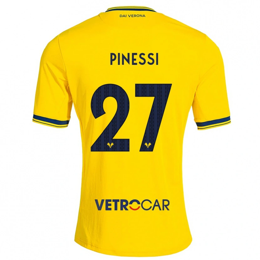 Danxen Bambino Maglia Riccardo Pinessi #27 Giallo Rosso Kit Gara Away 2026/27 Maglietta
