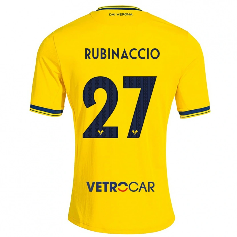 Danxen Bambino Maglia Nikol Rubinaccio #27 Giallo Rosso Kit Gara Away 2026/27 Maglietta