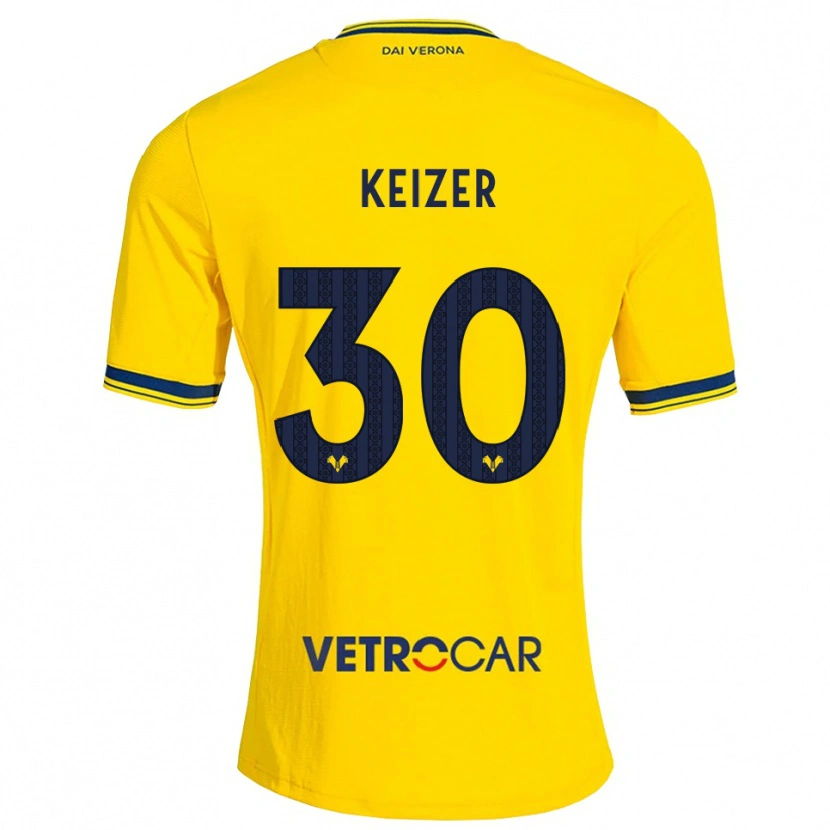 Danxen Bambino Maglia Fanny Keizer #30 Giallo Rosso Kit Gara Away 2026/27 Maglietta