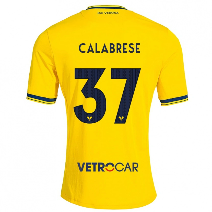 Danxen Bambino Maglia Nicolò Calabrese #37 Giallo Rosso Kit Gara Away 2026/27 Maglietta
