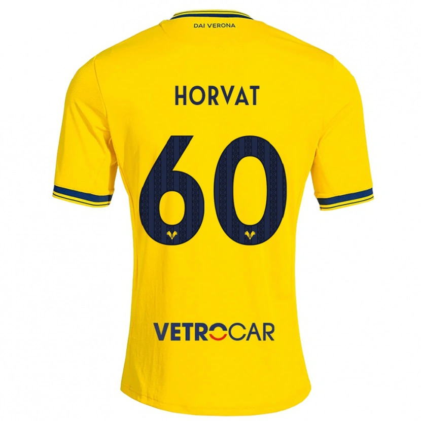 Danxen Bambino Maglia Mihaela Horvat #60 Giallo Rosso Kit Gara Away 2026/27 Maglietta