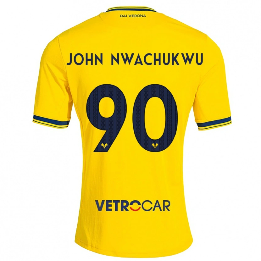 Danxen Bambino Maglia Samuel John Nwachukwu #90 Giallo Rosso Kit Gara Away 2026/27 Maglietta