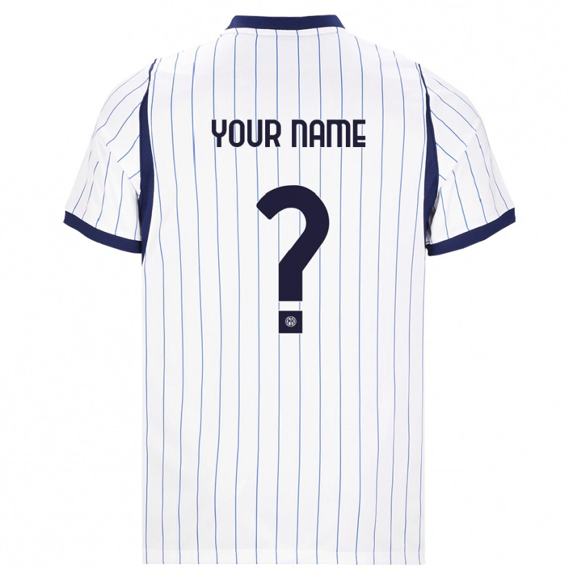 Danxen Bambino Maglia Il Tuo Nome #0 Bianco Blu Navy Kit Gara Away 2026/27 Maglietta