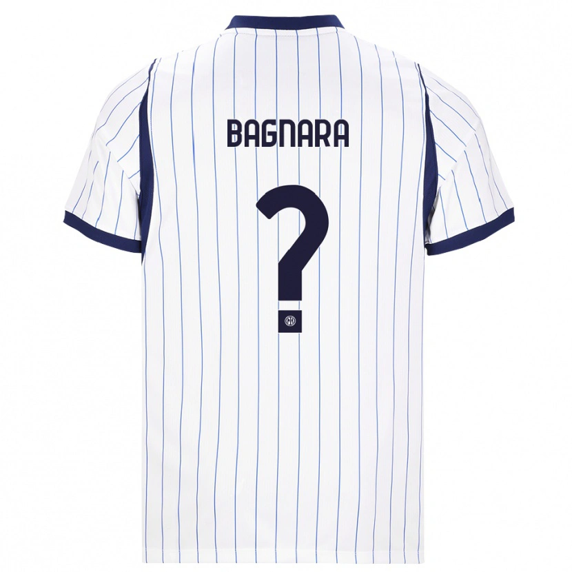 Danxen Bambino Maglia Ettore Bagnara #0 Bianco Blu Navy Kit Gara Away 2026/27 Maglietta