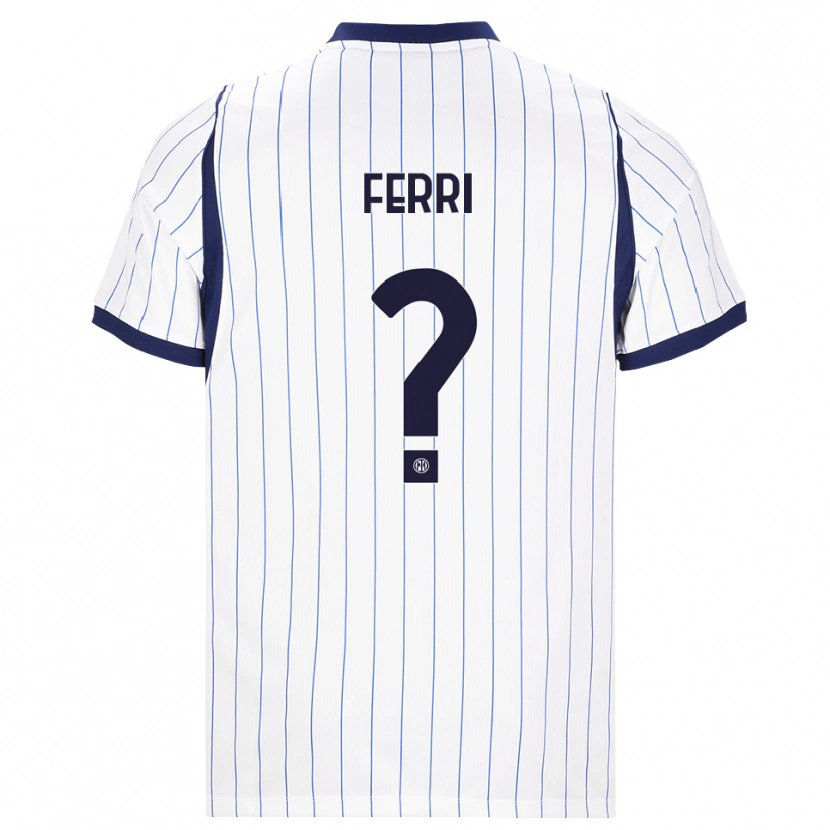 Danxen Bambino Maglia Daniel Ferri #0 Bianco Blu Navy Kit Gara Away 2026/27 Maglietta