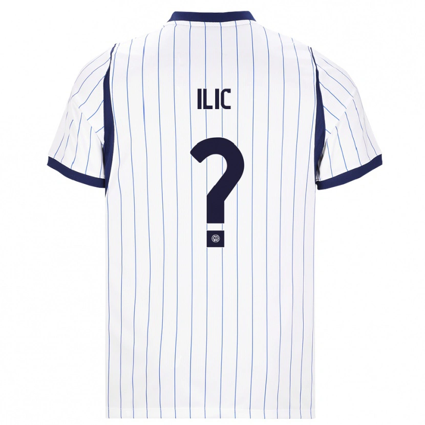 Danxen Bambino Maglia Novak Ilic #0 Bianco Blu Navy Kit Gara Away 2026/27 Maglietta