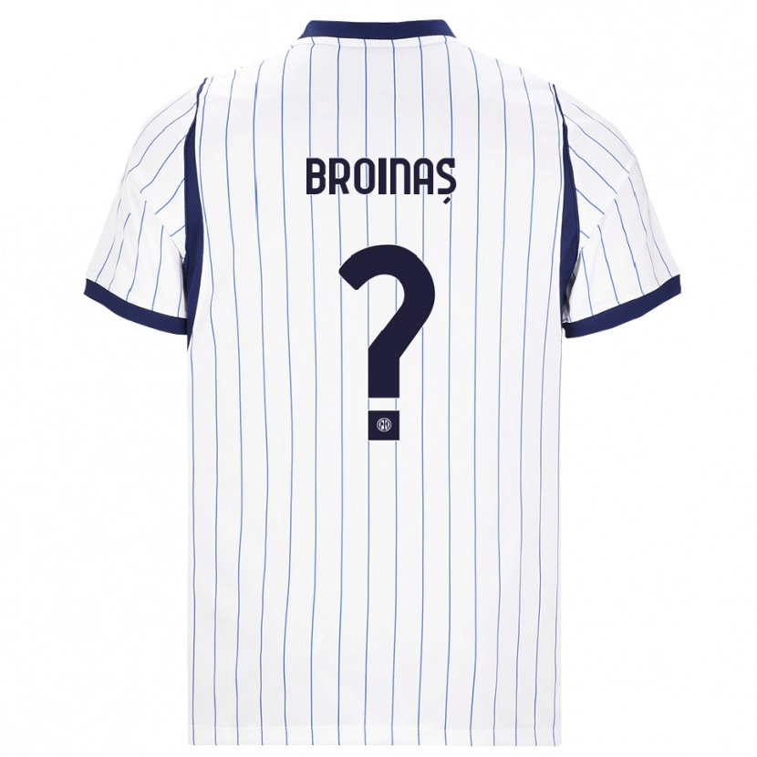 Danxen Bambino Maglia Șerban Broinaș #0 Bianco Blu Navy Kit Gara Away 2026/27 Maglietta