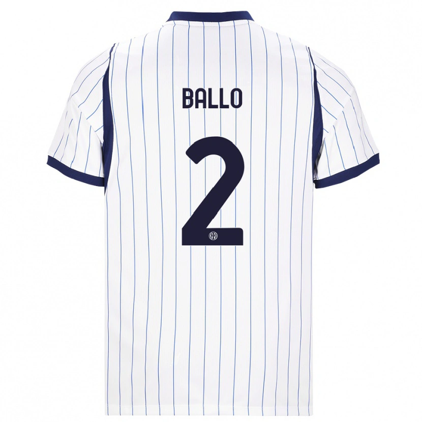 Danxen Bambino Maglia Lamine Ballo #2 Bianco Blu Navy Kit Gara Away 2026/27 Maglietta