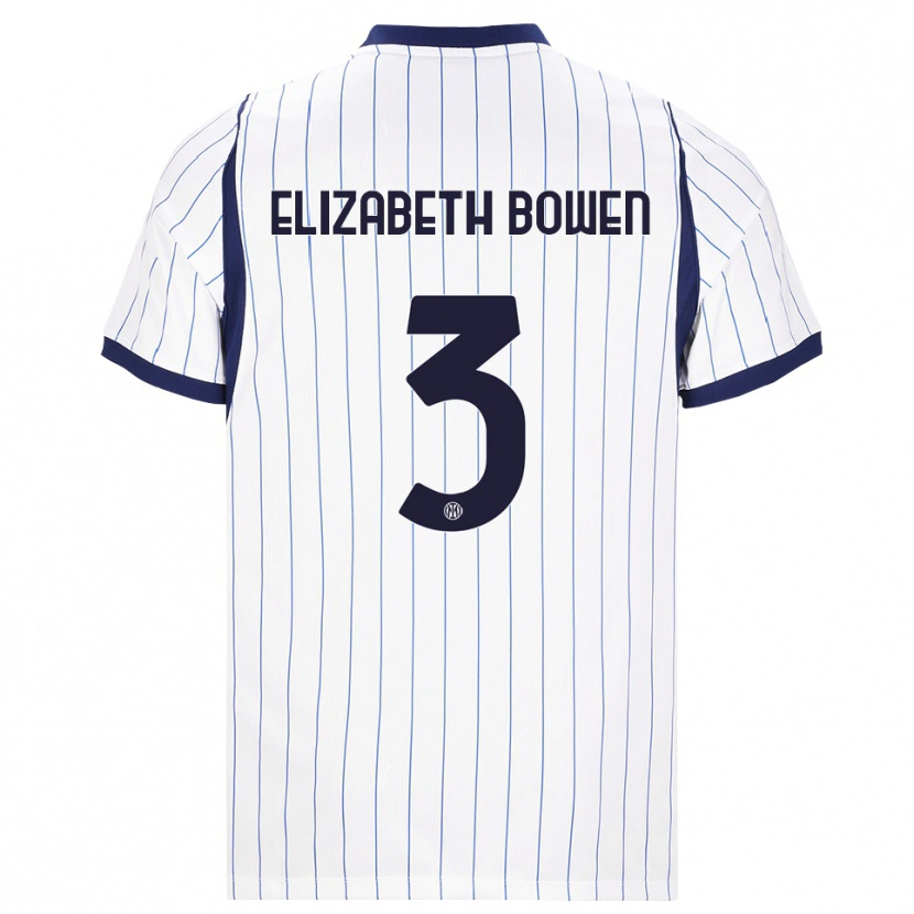Danxen Bambino Maglia Kate Elizabeth Bowen #3 Bianco Blu Navy Kit Gara Away 2026/27 Maglietta