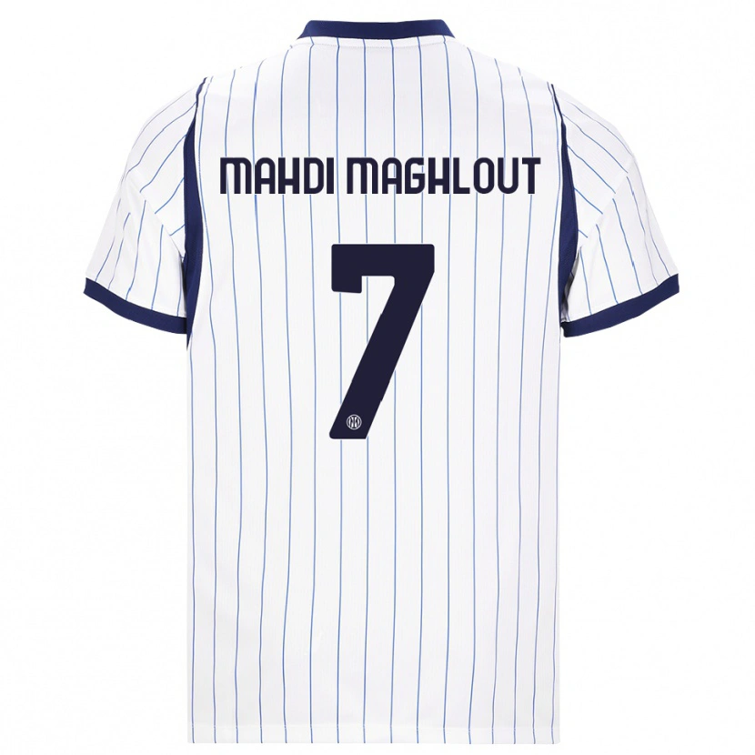 Danxen Bambino Maglia Ali Mahdi Maghlout #7 Bianco Blu Navy Kit Gara Away 2026/27 Maglietta