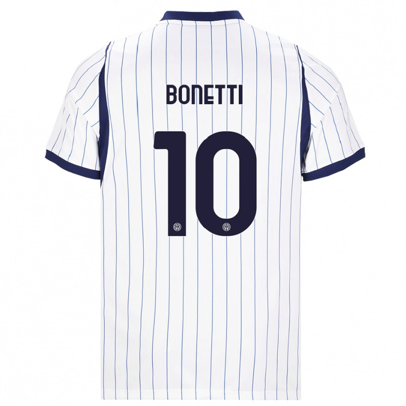 Danxen Bambino Maglia Tatiana Bonetti #10 Bianco Blu Navy Kit Gara Away 2026/27 Maglietta