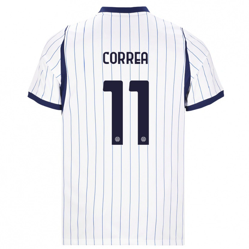Danxen Bambino Maglia Joaquin Correa #11 Bianco Blu Navy Kit Gara Away 2026/27 Maglietta