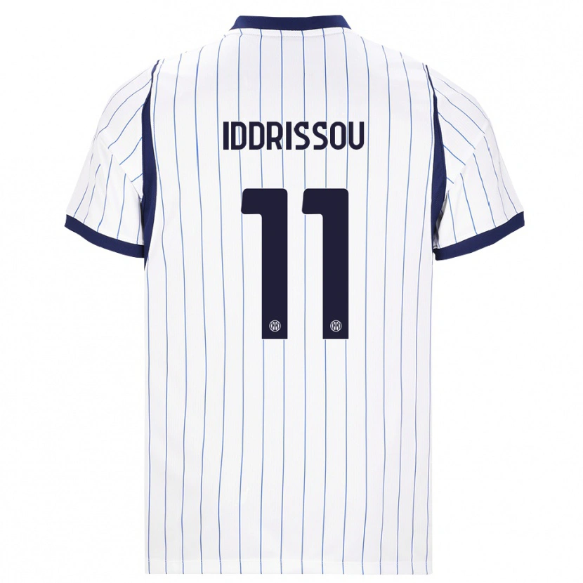 Danxen Bambino Maglia Jamal Iddrissou #11 Bianco Blu Navy Kit Gara Away 2026/27 Maglietta