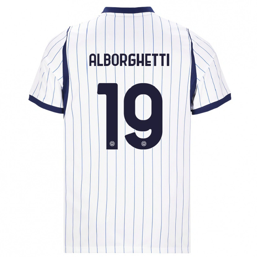 Danxen Bambino Maglia Lisa Alborghetti #19 Bianco Blu Navy Kit Gara Away 2026/27 Maglietta