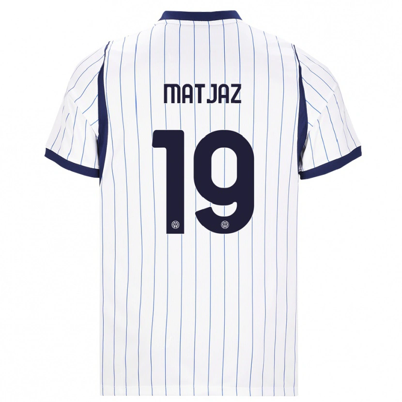 Danxen Bambino Maglia Samo Matjaz #19 Bianco Blu Navy Kit Gara Away 2026/27 Maglietta