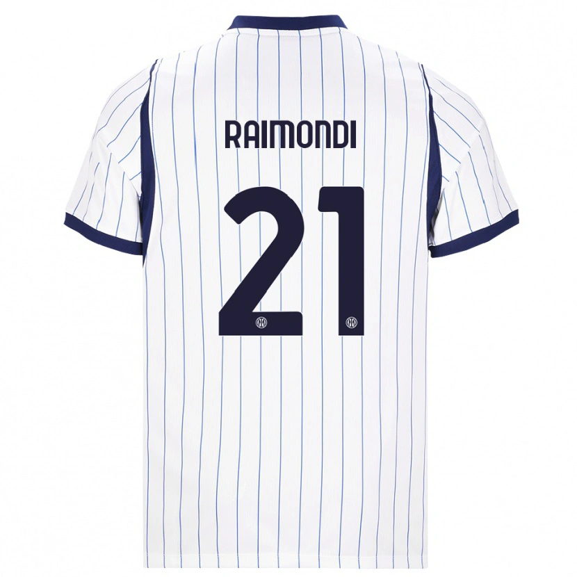 Danxen Bambino Maglia Paolo Raimondi #21 Bianco Blu Navy Kit Gara Away 2026/27 Maglietta