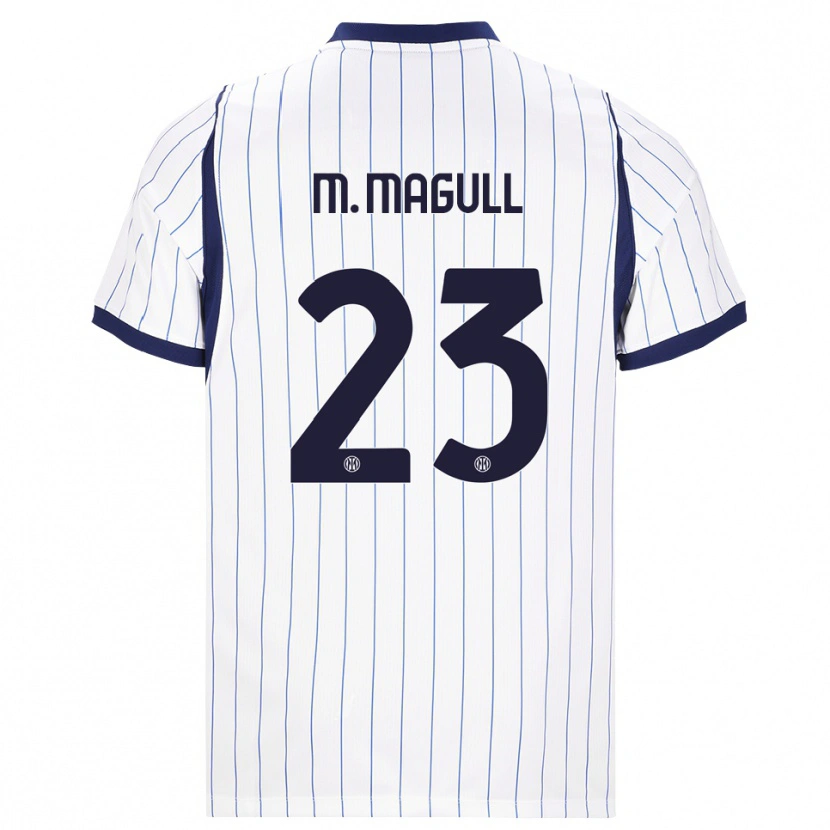 Danxen Bambino Maglia Lina Maria Magull #23 Bianco Blu Navy Kit Gara Away 2026/27 Maglietta