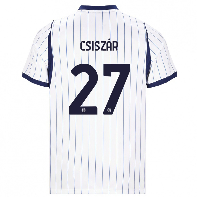 Danxen Bambino Maglia Henrietta Csiszár #27 Bianco Blu Navy Kit Gara Away 2026/27 Maglietta