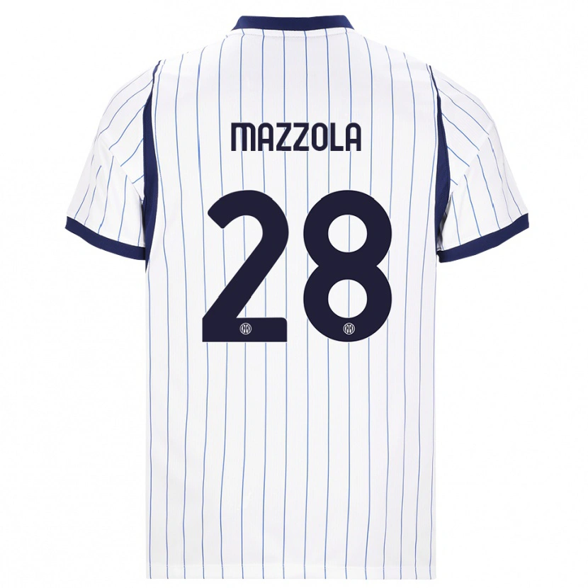 Danxen Bambino Maglia Giuseppe Mazzola #28 Bianco Blu Navy Kit Gara Away 2026/27 Maglietta