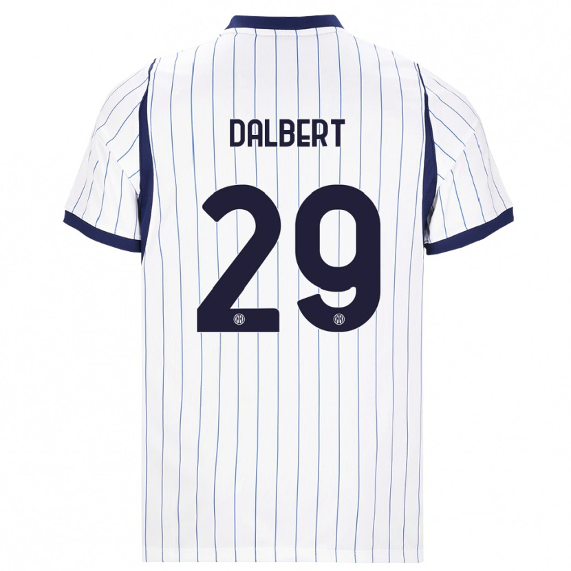 Danxen Bambino Maglia Dalbert #29 Bianco Blu Navy Kit Gara Away 2026/27 Maglietta