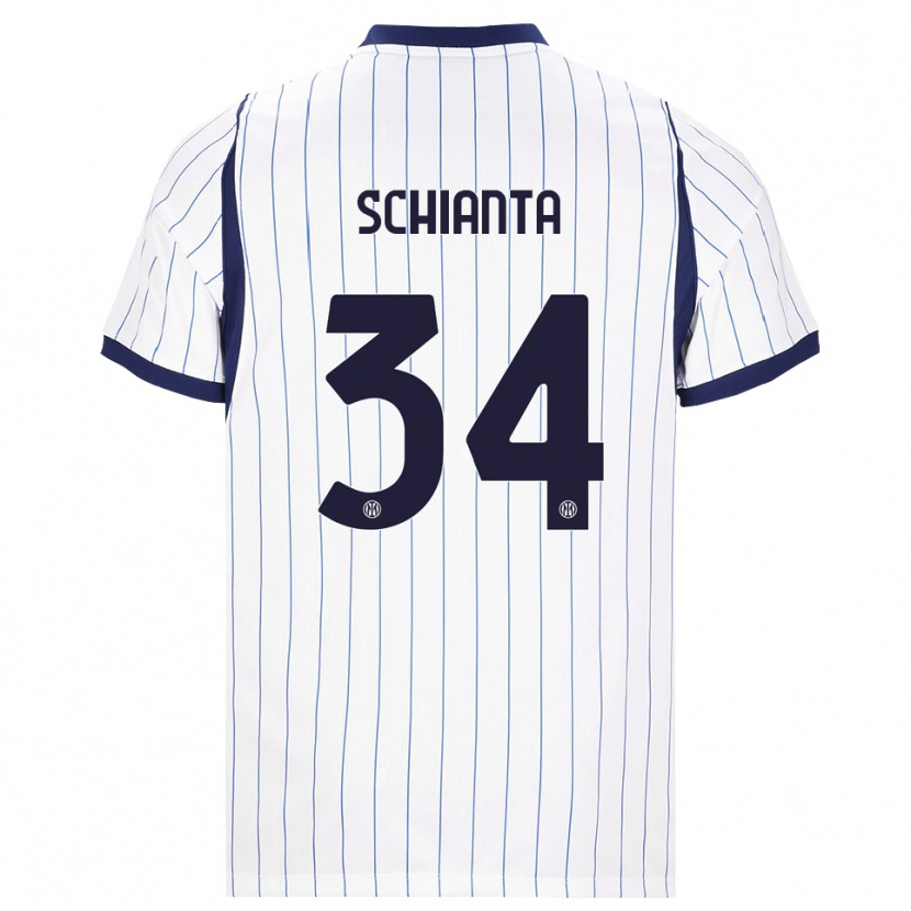 Danxen Bambino Maglia Valentina Schianta #34 Bianco Blu Navy Kit Gara Away 2026/27 Maglietta
