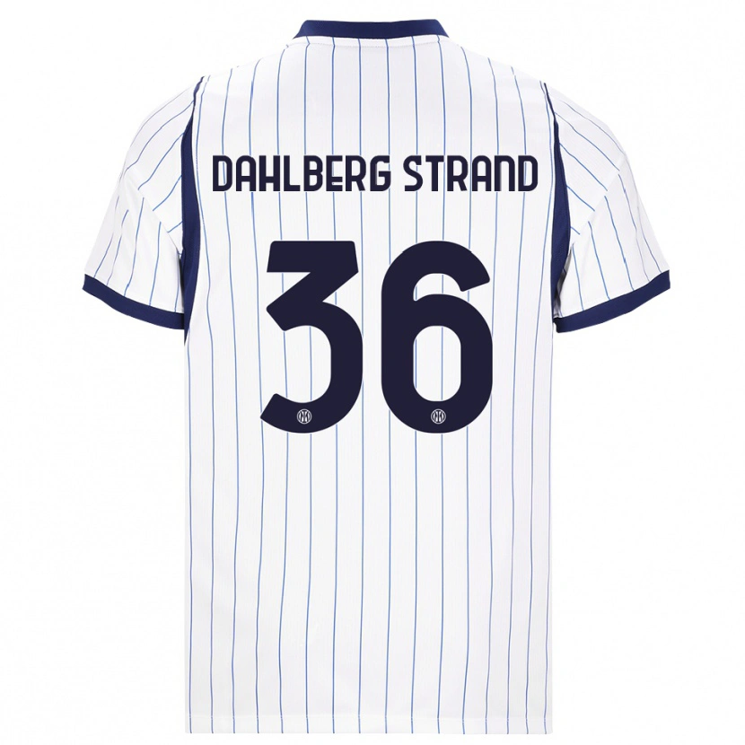 Danxen Bambino Maglia Jonas Dahlberg Strand #36 Bianco Blu Navy Kit Gara Away 2026/27 Maglietta