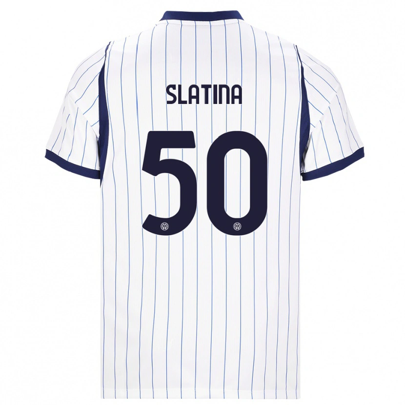 Danxen Bambino Maglia Duje Slatina #50 Bianco Blu Navy Kit Gara Away 2026/27 Maglietta