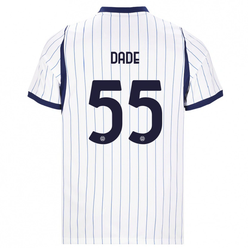 Danxen Bambino Maglia Emmanuel Dade #55 Bianco Blu Navy Kit Gara Away 2026/27 Maglietta