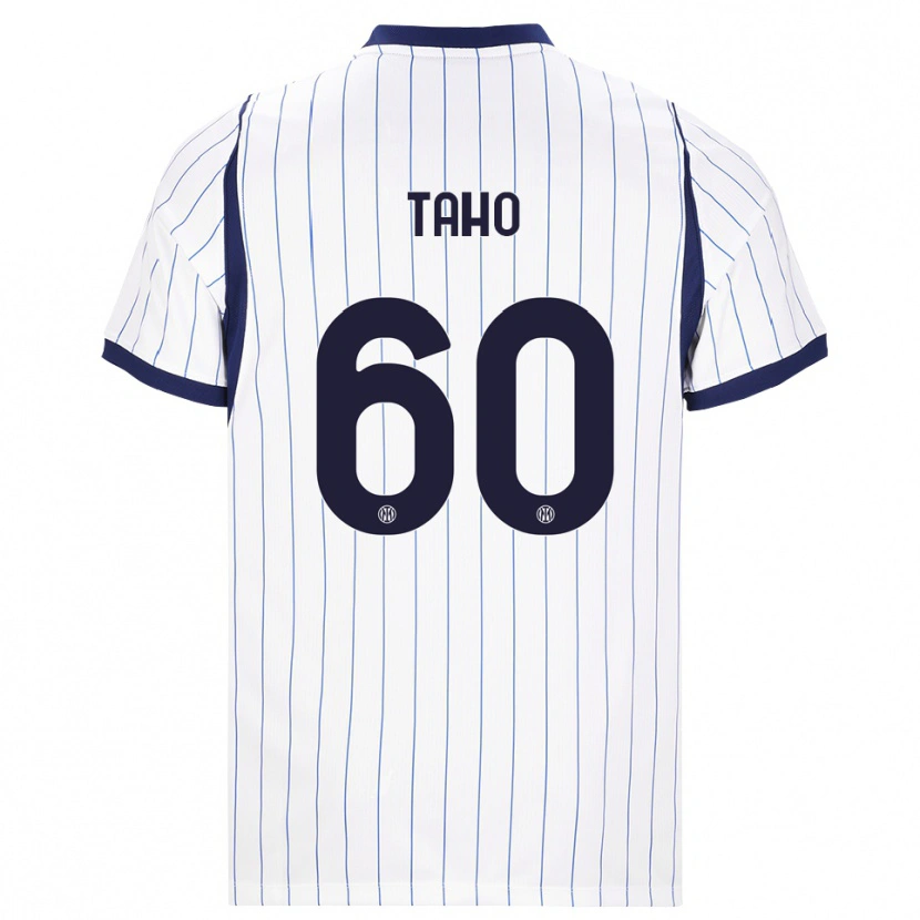 Danxen Bambino Maglia Alain Taho #60 Bianco Blu Navy Kit Gara Away 2026/27 Maglietta