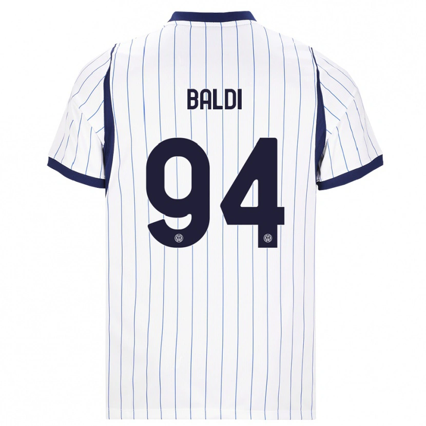 Danxen Bambino Maglia Rachele Baldi #94 Bianco Blu Navy Kit Gara Away 2026/27 Maglietta