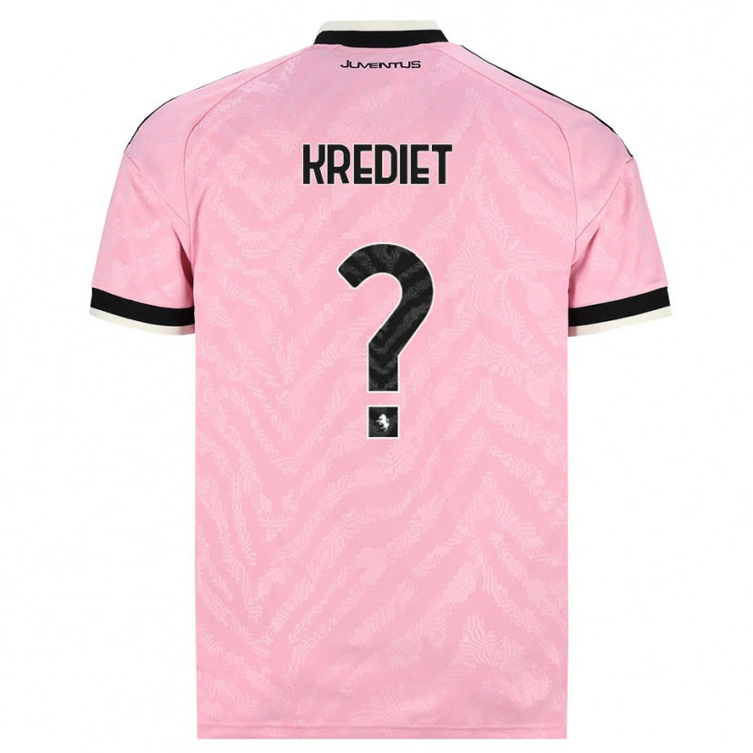 Danxen Bambino Maglia Fortunato Krediet #0 Rosa Nero Kit Gara Away 2026/27 Maglietta