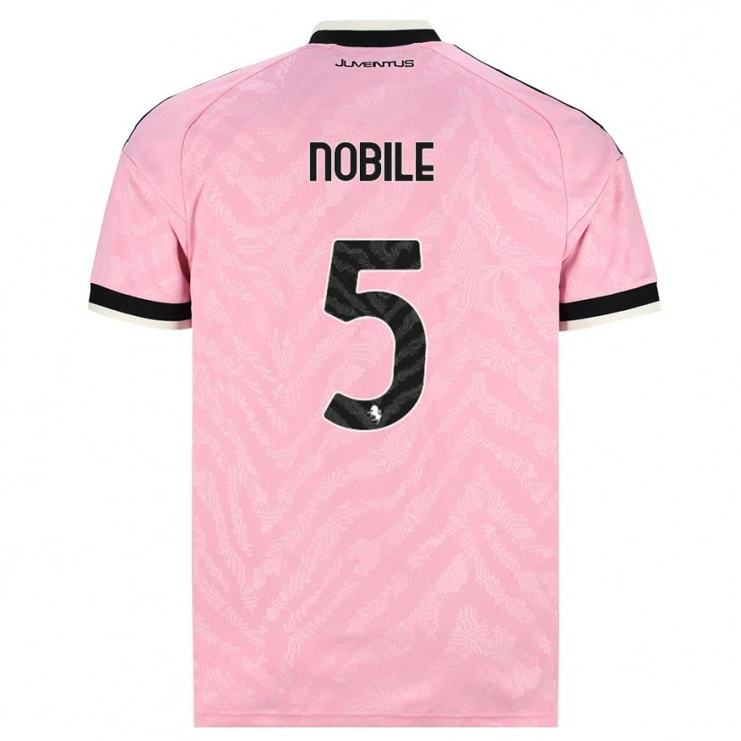 Danxen Bambino Maglia Riccardo Nobile #5 Rosa Nero Kit Gara Away 2026/27 Maglietta