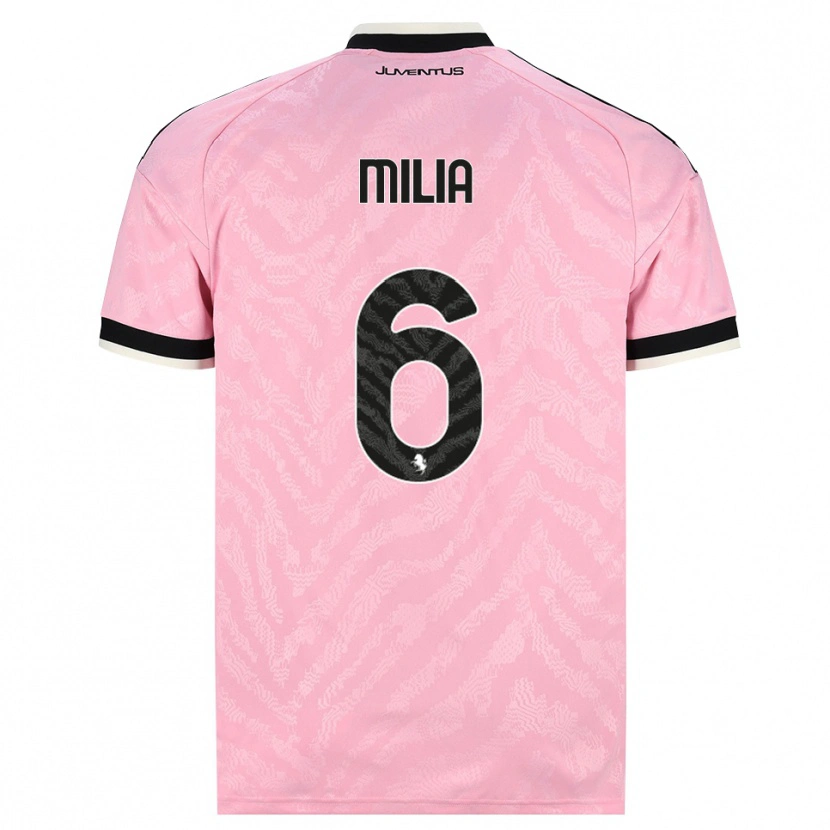 Danxen Bambino Maglia Nicolò Milia #6 Rosa Nero Kit Gara Away 2026/27 Maglietta