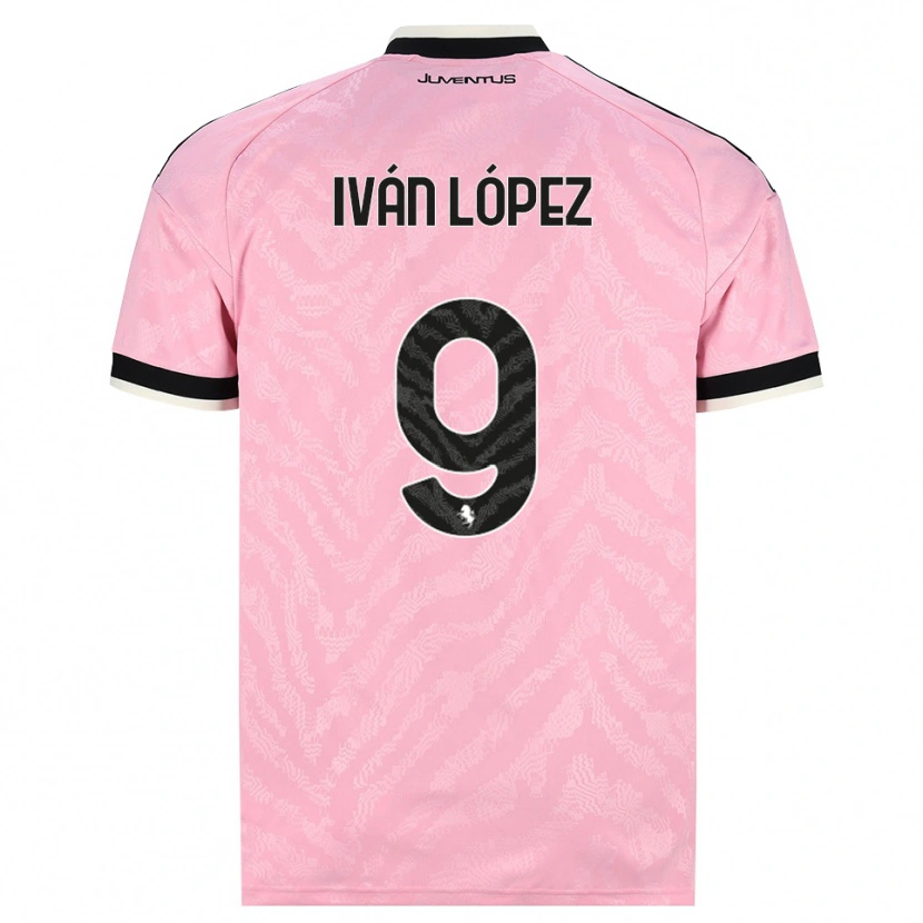 Danxen Bambino Maglia Iván López #9 Rosa Nero Kit Gara Away 2026/27 Maglietta