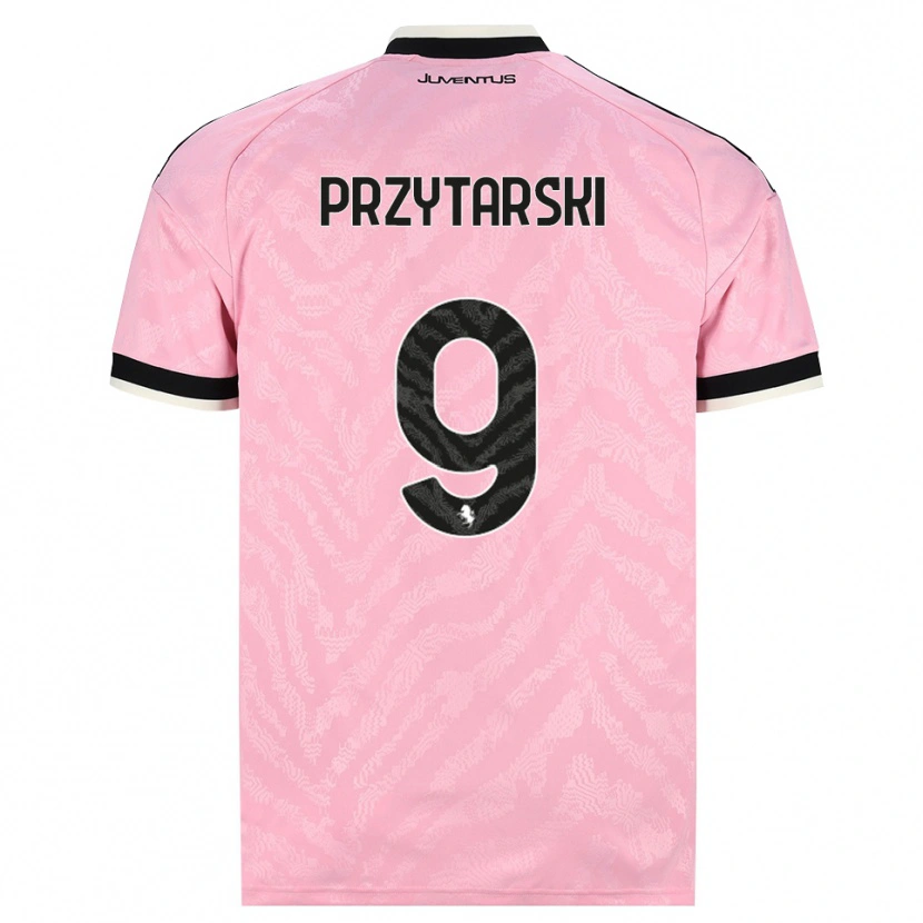 Danxen Bambino Maglia Aleksander Przytarski #9 Rosa Nero Kit Gara Away 2026/27 Maglietta