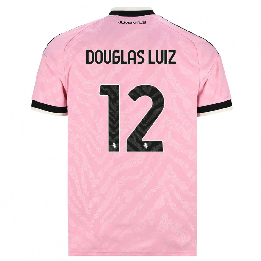 Danxen Bambino Maglia Douglas Luiz #12 Rosa Nero Kit Gara Away 2026/27 Maglietta