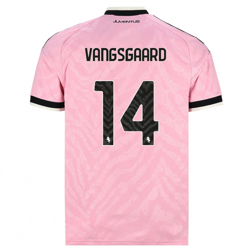 Danxen Bambino Maglia Amalie Jørgensen Vangsgaard #14 Rosa Nero Kit Gara Away 2026/27 Maglietta