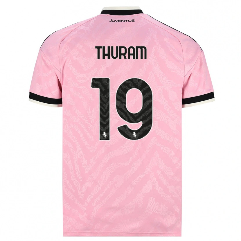 Danxen Bambino Maglia Khéphren Thuram #19 Rosa Nero Kit Gara Away 2026/27 Maglietta