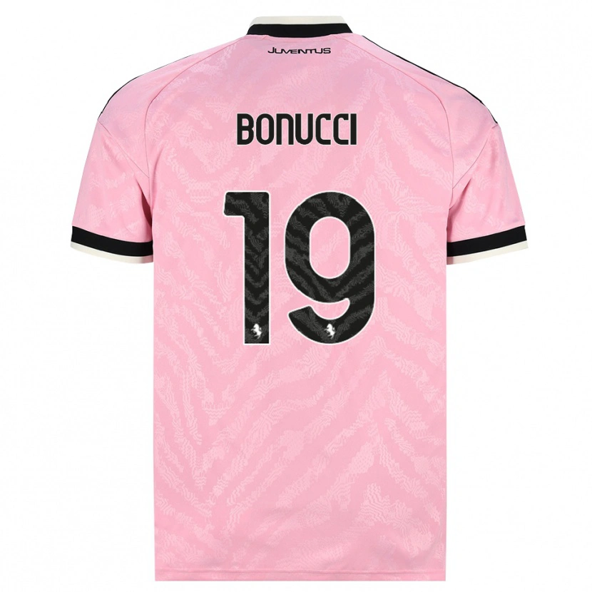Danxen Bambino Maglia Leonardo Bonucci #19 Rosa Nero Kit Gara Away 2026/27 Maglietta