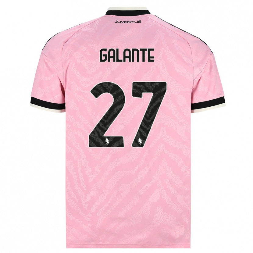 Danxen Bambino Maglia Tommaso Galante #27 Rosa Nero Kit Gara Away 2026/27 Maglietta