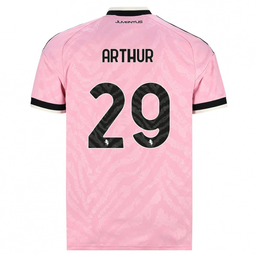 Danxen Bambino Maglia Arthur Melo #29 Rosa Nero Kit Gara Away 2026/27 Maglietta