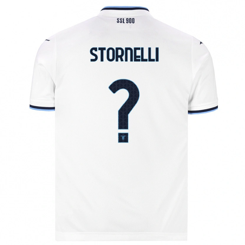Danxen Bambino Maglia Matteo Stornelli #0 Bianco Blu Navy Kit Gara Away 2026/27 Maglietta