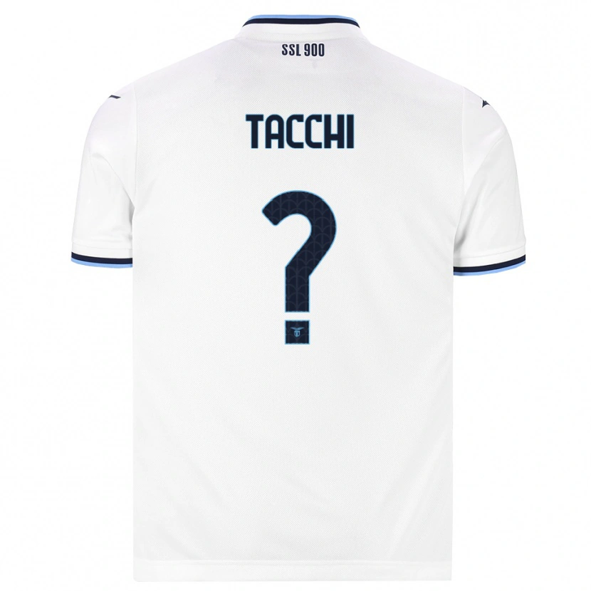 Danxen Bambino Maglia Andrea Tacchi #0 Bianco Blu Navy Kit Gara Away 2026/27 Maglietta