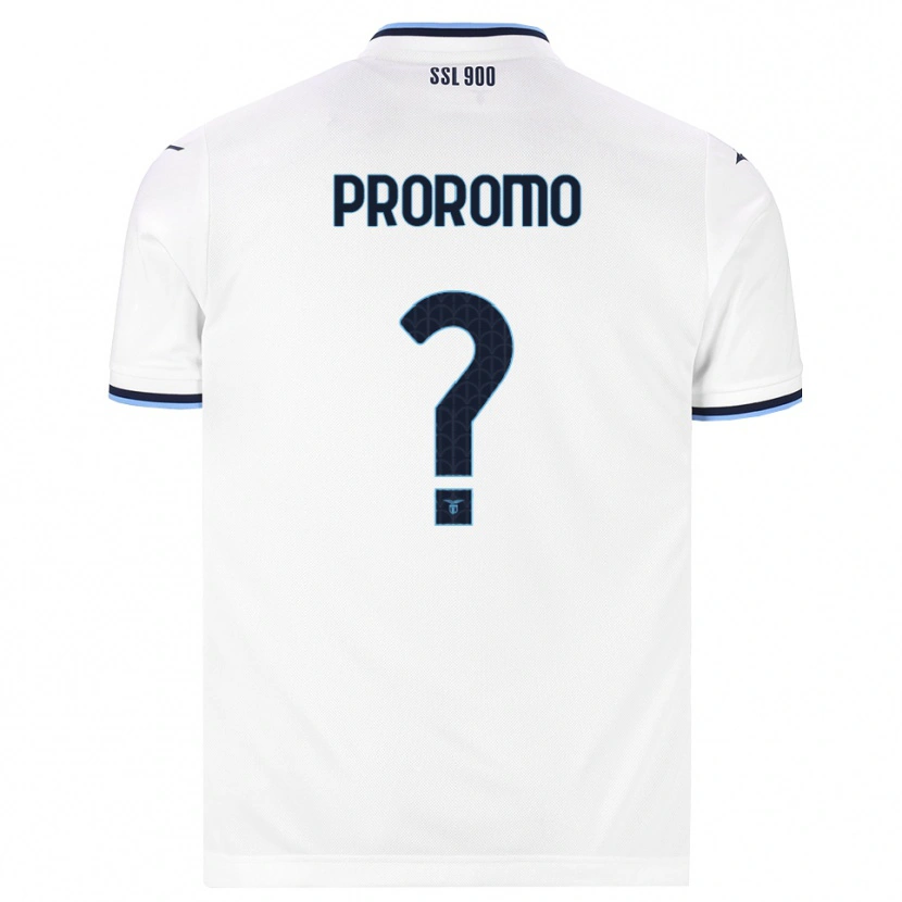 Danxen Bambino Maglia Tommaso Proromo #0 Bianco Blu Navy Kit Gara Away 2026/27 Maglietta