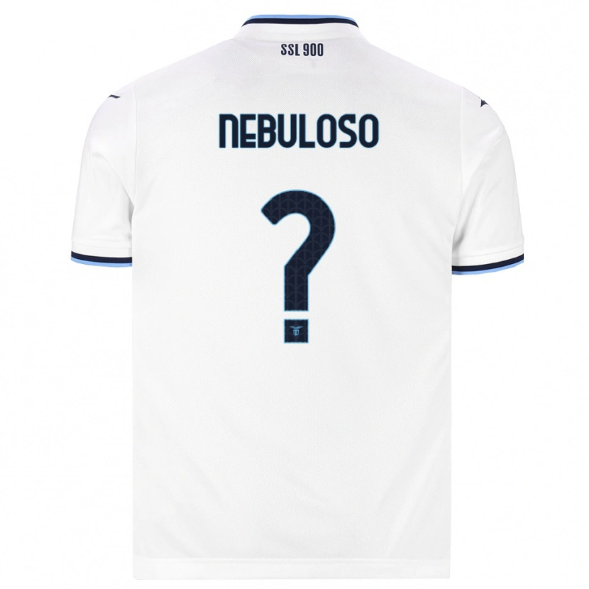 Danxen Bambino Maglia Giulio Nebuloso #0 Bianco Blu Navy Kit Gara Away 2026/27 Maglietta