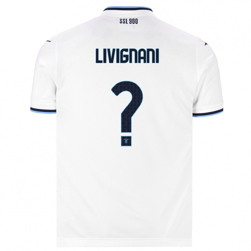 Danxen Bambino Maglia Gioia Livignani #0 Bianco Blu Navy Kit Gara Away 2026/27 Maglietta