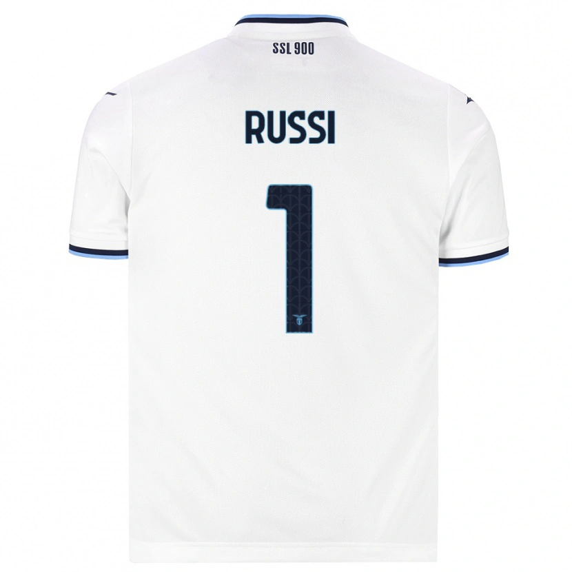 Danxen Bambino Maglia Gabriele Russi #1 Bianco Blu Navy Kit Gara Away 2026/27 Maglietta