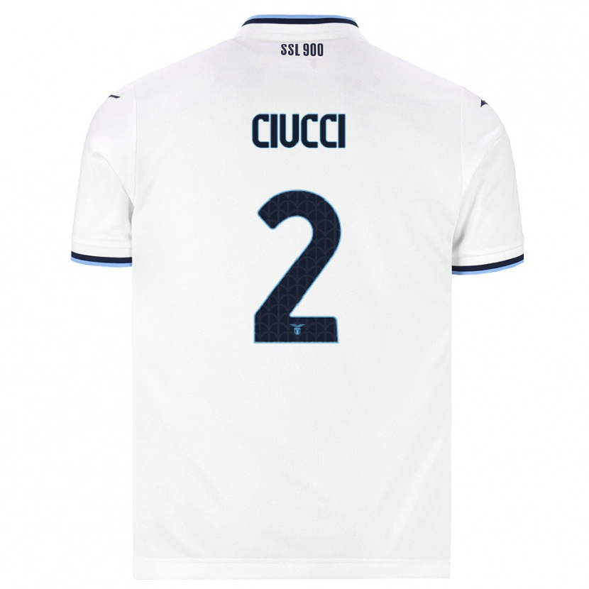 Danxen Bambino Maglia Federico Ciucci #2 Bianco Blu Navy Kit Gara Away 2026/27 Maglietta